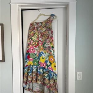 Anthropologie One Shoulder Floral Dress - Multicolor
